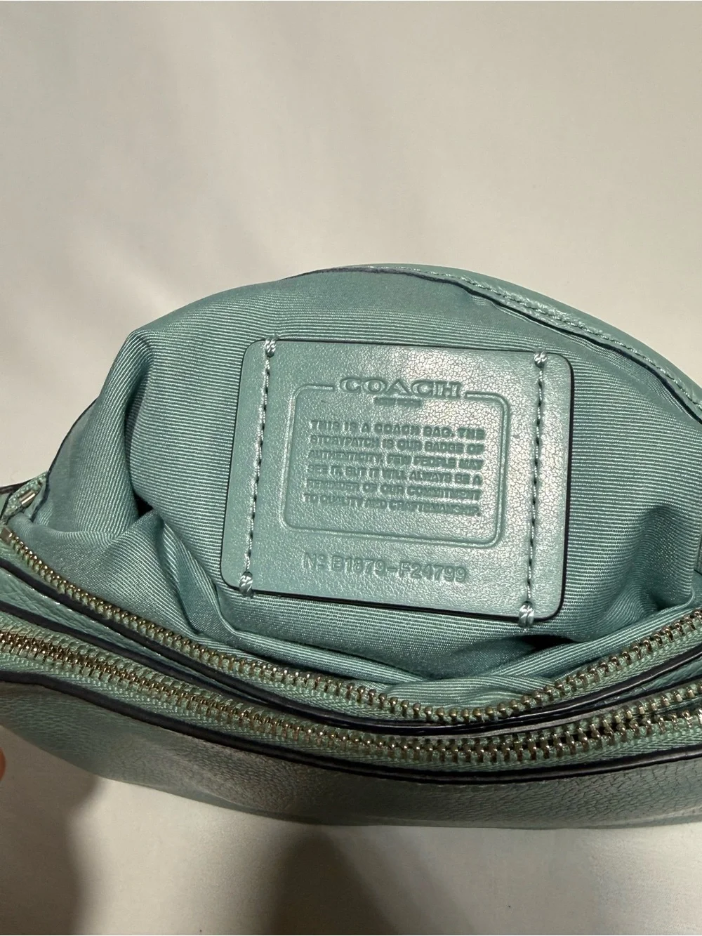 Coach Pebbled Leather Crossbody in Seafoam Green